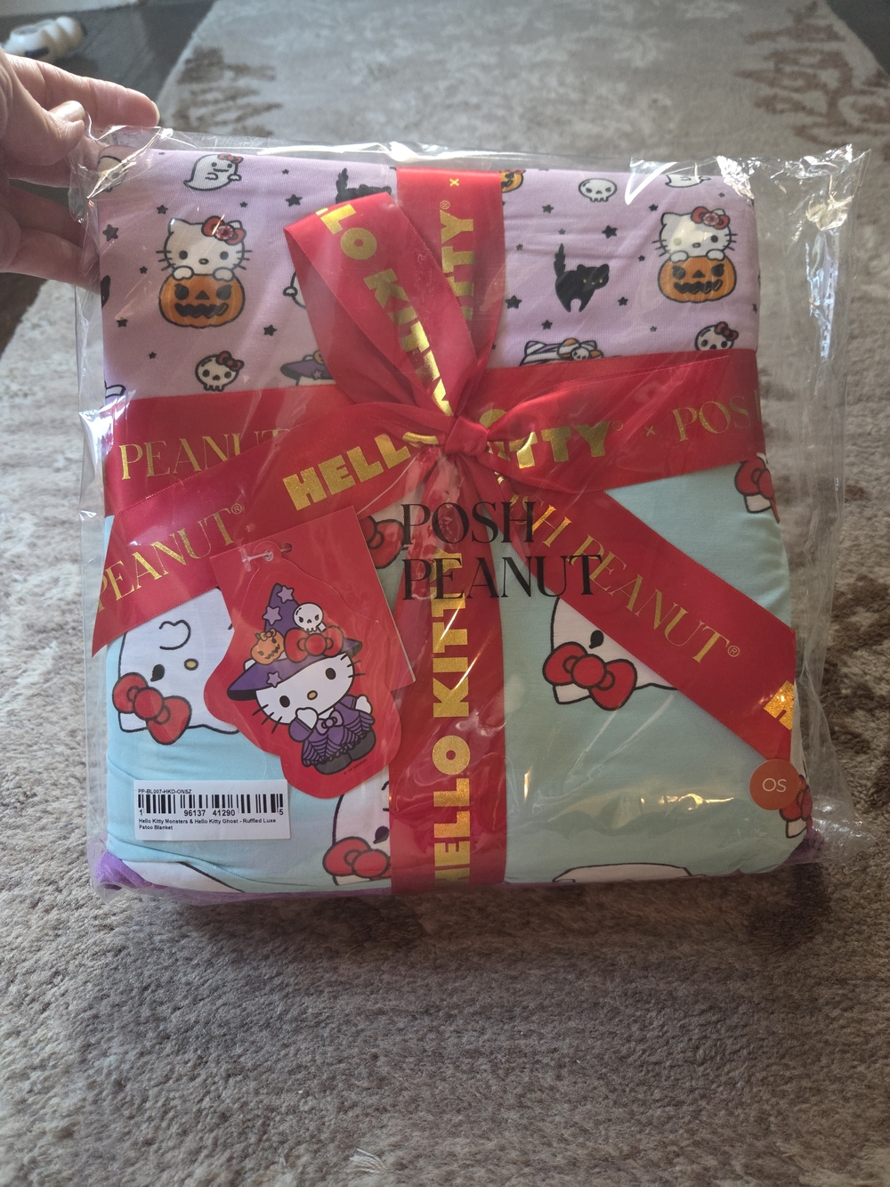 NWT Posh Peanut x Hello Kitty Halloween Luxe Patoo Glow In The Dark